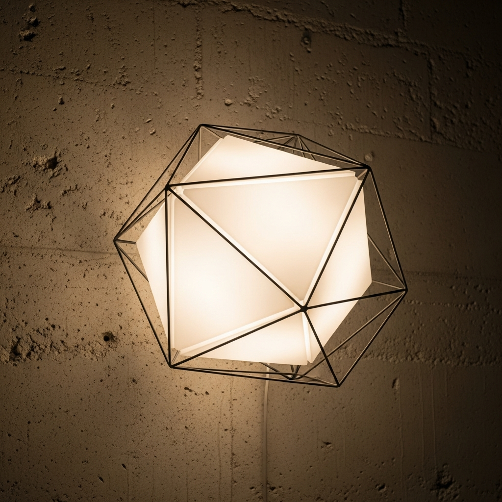 Zwevende geometrische wandlamp met diffuus licht